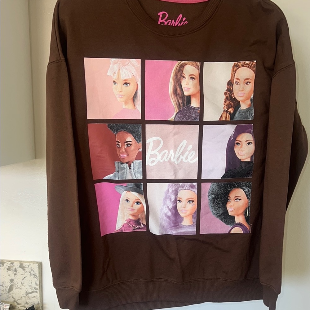 Barbie Brown Sweatshirt with Diverse Doll Graphics